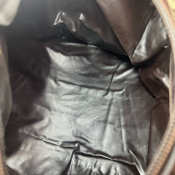 Vintage CELINE Boston Bag Brown and Cream Monogram with Leather Accents - Picture 6 of 12